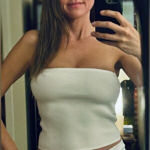 Zara White Strapless Tube Top